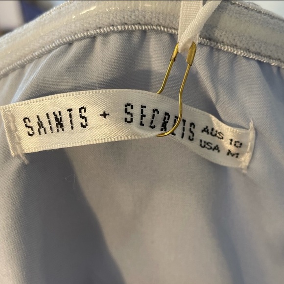 Saints & Secrets Baby Blue Flutter Dress NWT - Picture 8 of 15